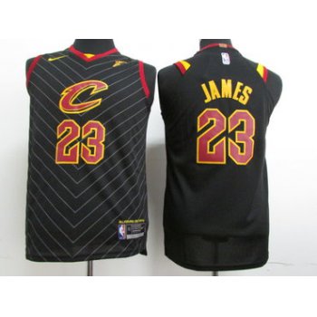 Youth Nike Cavaliers #23 LeBron James Black Stitched NBA Swingman Jersey