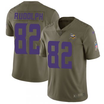 Youth Nike Minnesota Vikings #82 Kyle Rudolph Olive Stitched NFL Limited 2017 Salute to Service Jersey