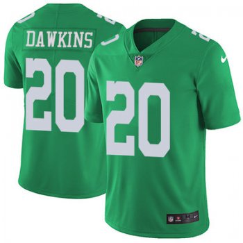 Youth Nike Philadelphia Eagles #20 Brian Dawkins Green Stitched NFL Limited Rush Jersey