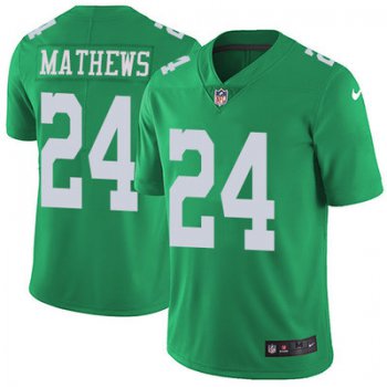 Youth Nike Philadelphia Eagles #24 Ryan Mathews Green Stitched NFL Limited Rush Jersey