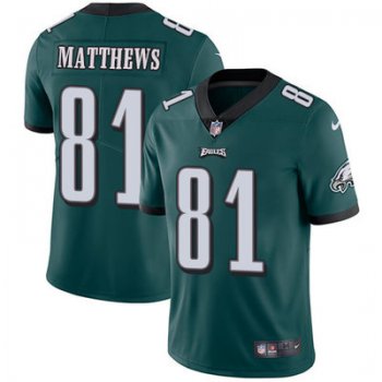 Youth Nike Philadelphia Eagles #81 Jordan Matthews Midnight Green Team Color Stitched NFL Vapor Untouchable Limited Jersey