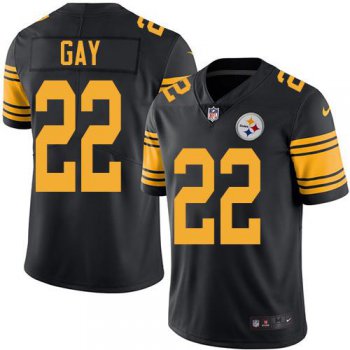 Youth Nike Steelers #22 William Gay Black Stitched NFL Limited Rush Jersey