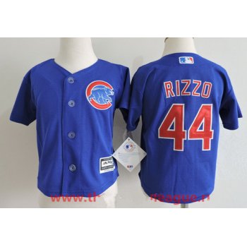 Toddler Chicago Cubs #44 Anthony Rizzo Royal Blue Stitched MLB Majestic Cool Base Jersey