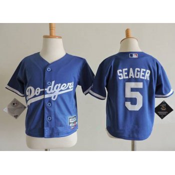 Toddler Los Angeles Dodgers #5 Corey Seager Royal Blue Stitched MLB Majestic Cool Base Jersey