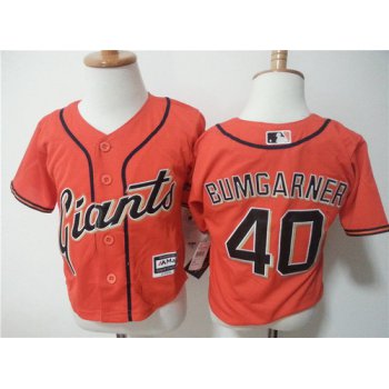 Toddler San Francisco Giants #40 Madison Bumgarner Orange MLB Majestic Baseball Jersey