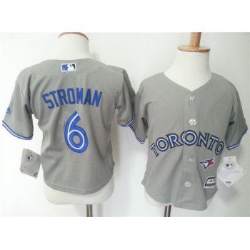 Toddler Toronto Blue Jays #6 Marcus Stroman Gray Road MLB Majestic Baseball Jersey