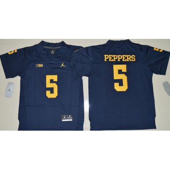 Youth Michigan Wolverines #5 Jabrill Peppers Navy Blue Stitched NCAA Brand Jordan College Football Jersey