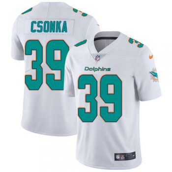 Youth Nike Dolphins #39 Larry Csonka White Stitched NFL Vapor Untouchable Limited Jersey