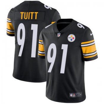 Youth Nike Steelers #91 Stephon Tuitt Black Team Color Stitched NFL Vapor Untouchable Limited Jersey