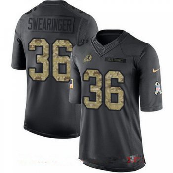 Youth Washington Redskins #36 D.J. Swearinger Black Anthracite 2016 Salute To Service Stitched NFL Nike Limited Jersey