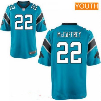 Youth 2017 NFL Draft Carolina Panthers #22 Christian McCaffrey Light Blue Alternate Stitched NFL Nike Game Jersey