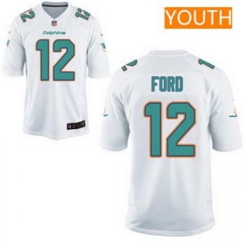 Youth 2017 NFL Draft Miami Dolphins #12 Isaiah Ford White Road Stitched NFL Nike Game Jersey
