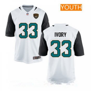 Youth Nike Jacksonville Jaguars #33 Chris Ivory Game White Alternate NFL Jersey