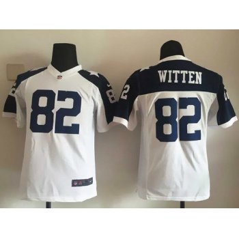 Youth Dallas Cowboys #82 Jason Witten White Thanksgiving Alternate NFL Nike Game Jersey