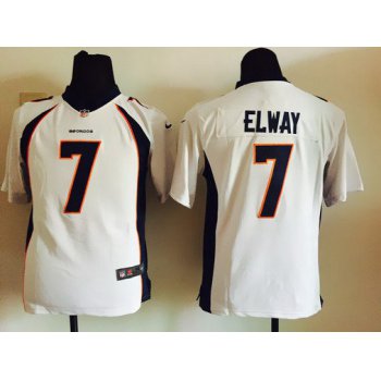 Youth Denver Broncos #7 John Elway White Retired Player NFL Nike Game Jersey