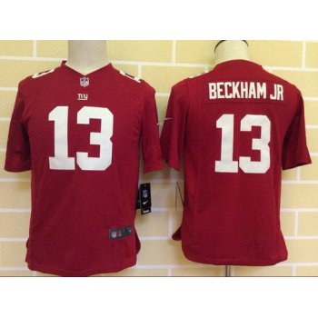 Youth New York Giants #13 Odell Beckham Jr Nike Red Game Jersey