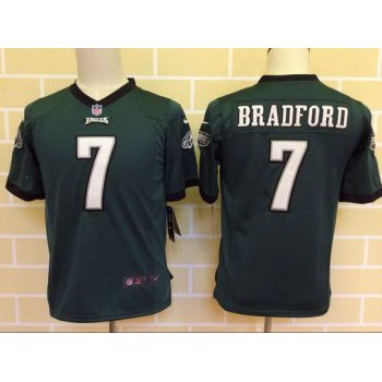 Youth Philadelphia Eagles #7 Sam Bradford Midnight Green Team Color NFL Nike Game Jersey