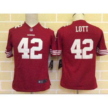 Youth San Francisco 49ers #42 Ronnie Lott Nike Red Game Jersey