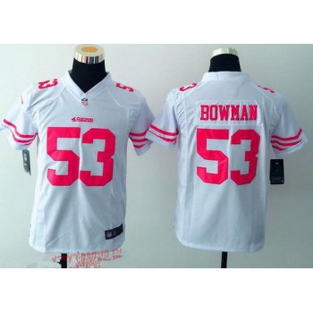 Youth San Francisco 49ers #53 NaVorro Bowman White Road NFL Nike Game Jersey