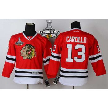 Chicago Blackhawks #13 Daniel Carcillo Red Kids Jersey W/2015 Stanley Cup Champion Patch