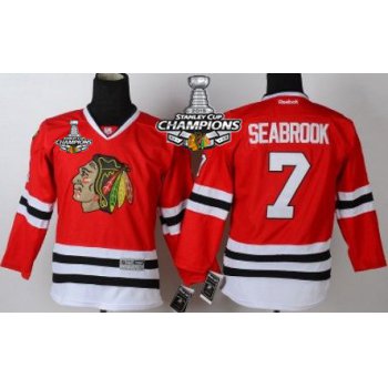 Chicago Blackhawks #7 Brent Seabrook Red Kids JerseyW /2015 Stanley Cup Champion Patch