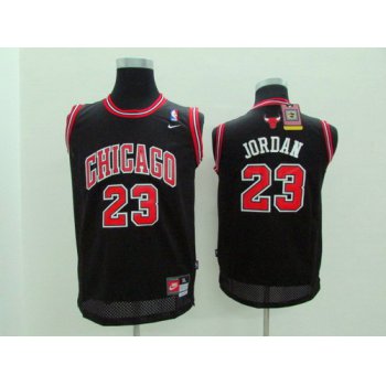 Chicago Bulls #23 Michael Jordan Black With Chicago Kids Jersey