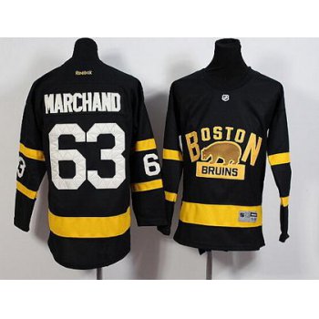 Youth Boston Bruins #63 Brad Marchand Reebok Black 2016 Winter Classic Premier Jersey