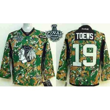 Youth Chicago Blackhawks #19 Jonathan Toews 2015 Stanley Cup 2014 Camo Jersey