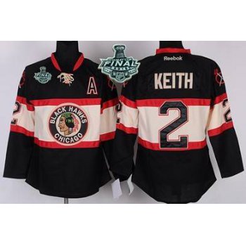 Youth Chicago Blackhawks #2 Duncan Keith 2015 Stanley Cup Black Third Jersey
