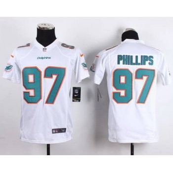 Youth Miami Dolphins #97 Jordan Phillips Nike White Game Jersey