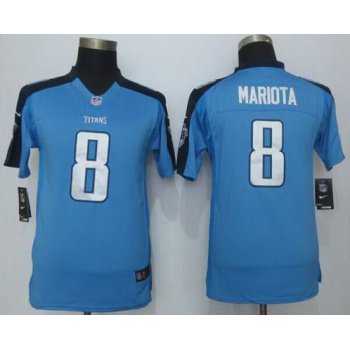 Youth Tennessee Titans #8 Marcus Mariota Nike Light Blue Limited Jersey