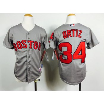 Boston Red Sox #34 David Ortiz 2014 Gray Kids Jersey