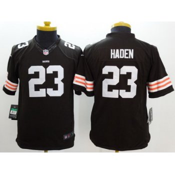Nike Cleveland Browns #23 Joe Haden Brown Limited Kids Jersey