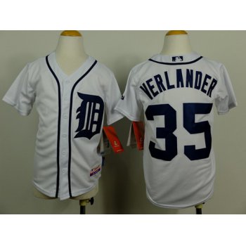 Detroit Tigers #35 Justin Verlander White Kids Jersey