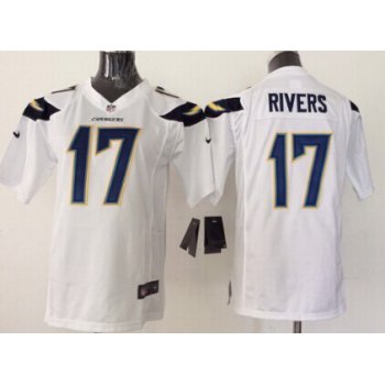 Nike San Diego Chargers #17 Philip Rivers 2013 White Game Kids Jersey