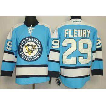 Pittsburgh Penguins #29 Marc-Andre Fleury Light Blue Kids Jersey
