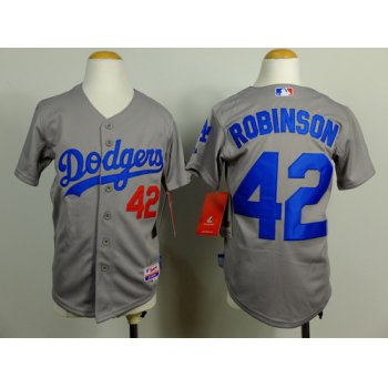 Los Angeles Dodgers #42 Jackie Robinson 2014 Gray Kids Jersey
