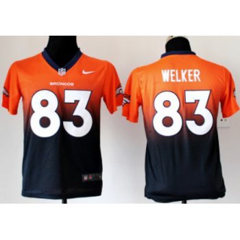 Nike Denver Broncos #83 Wes Welker Orange/Blue Fadeaway Kids Jersey