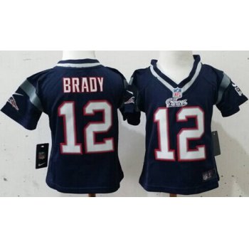 Nike New England Patriots #12 Tom Brady Blue Toddlers Jersey