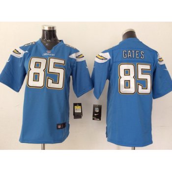 Nike San Diego Chargers #85 Antonio Gates 2013 Light Blue Game Kids Jersey