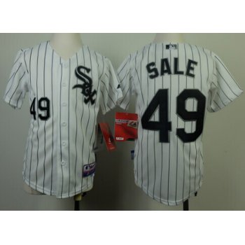 Chicago White Sox #49 Chris Sale White With Black Pinstripe Kids Jersey