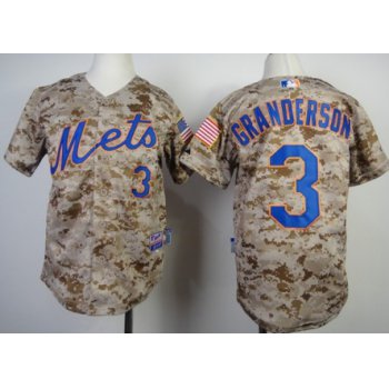 New York Mets #3 Curtis Granderson 2014 Camo Kids Jersey
