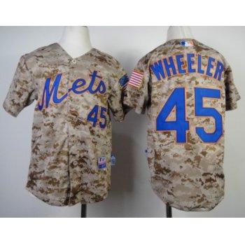 New York Mets #45 Zack Wheeler 2014 Camo Kids Jersey