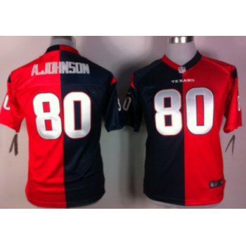 Nike Houston Texans #80 Andre Johnson Blue/Red Two Tone Kids Jersey