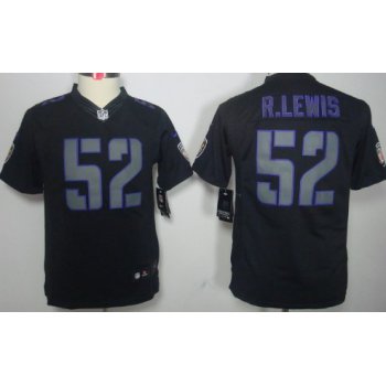 Nike Baltimore Ravens #52 Ray Lewis Black Impact Limited Kids Jersey