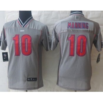 Nike New York Giants #10 Eli Manning 2013 Gray Vapor Kids Jersey