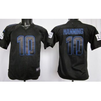 Nike New York Giants #10 Eli Manning Black Impact Limited Kids Jersey