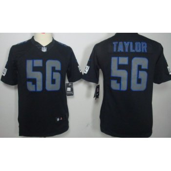 Nike New York Giants #56 Lawrence Taylor Black Impact Limited Kids Jersey