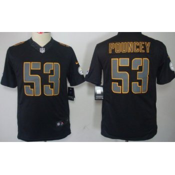 Nike Pittsburgh Steelers #53 Maurkice Pouncey Black Impact Limited Kids Jersey