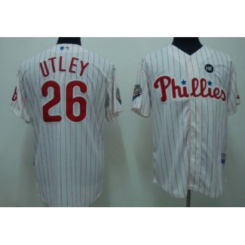 Philadelphia Phillies #26 Chase Utley White Pinstripe Kids Jersey